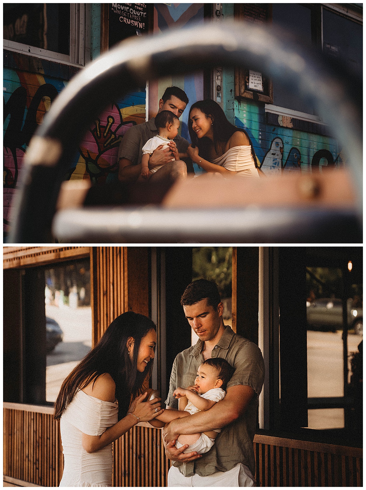 Family stand together on a street at one of my favorite Urban Locations