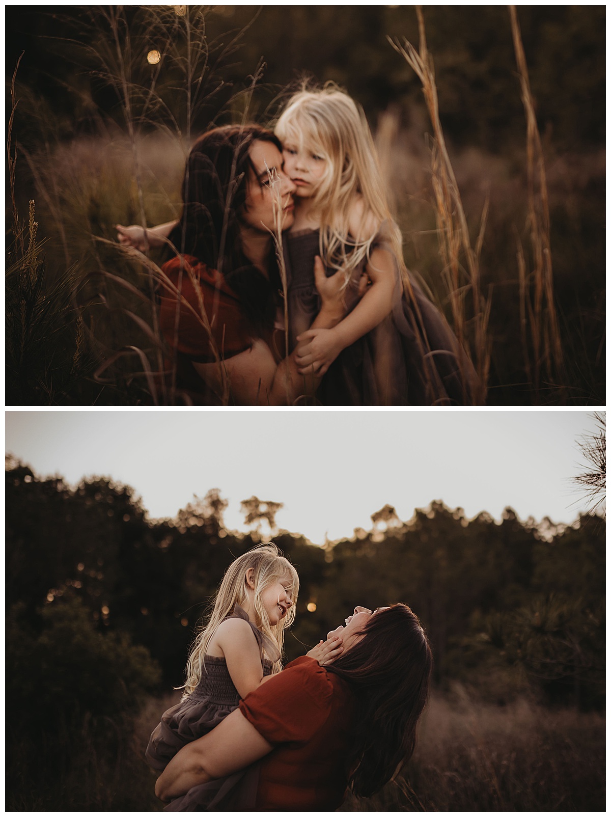 Mom cuddle daughter following a my suggestion of Golden Hour for Family Photos