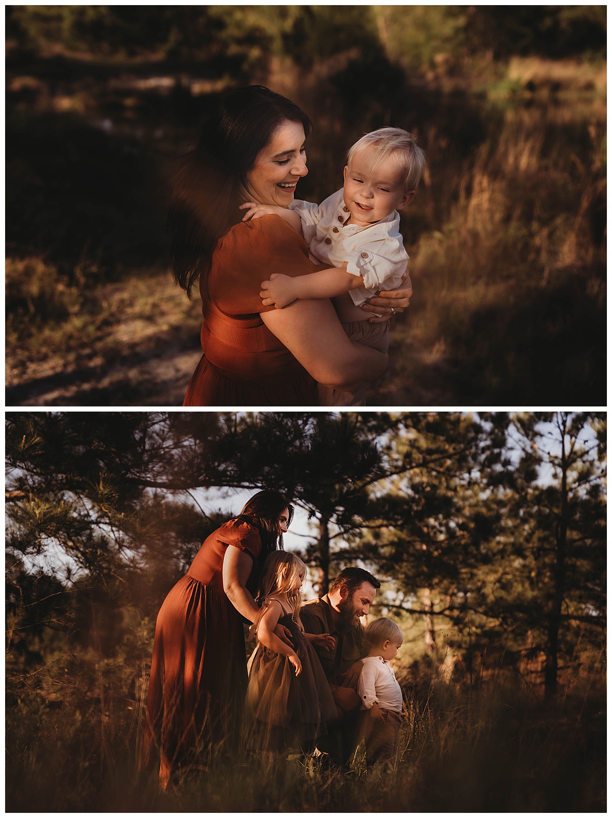 Mom holds her kids close for The Woodlands Family Photographer