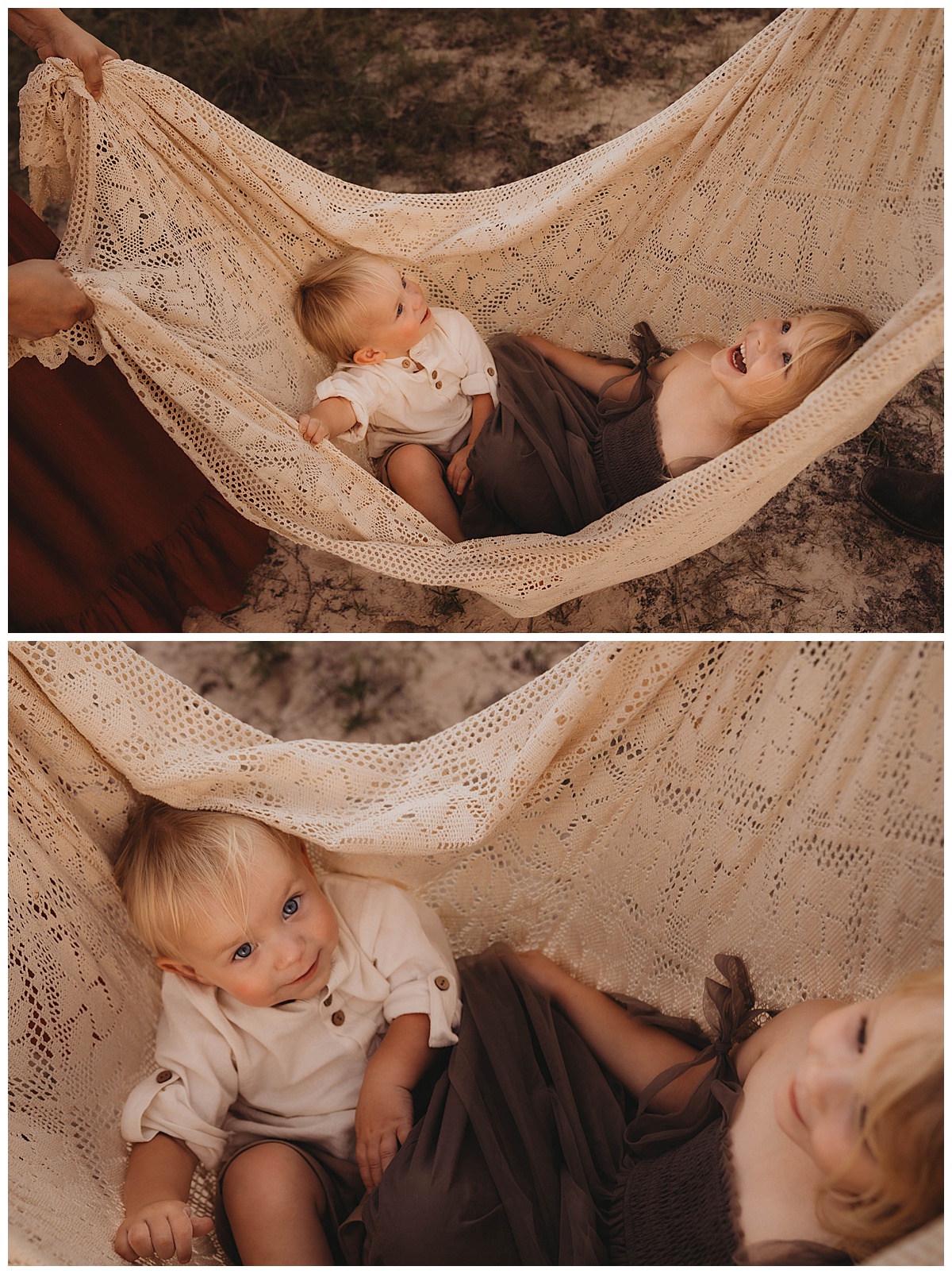 Kids lay in the blanket together for Maria Grace Photos