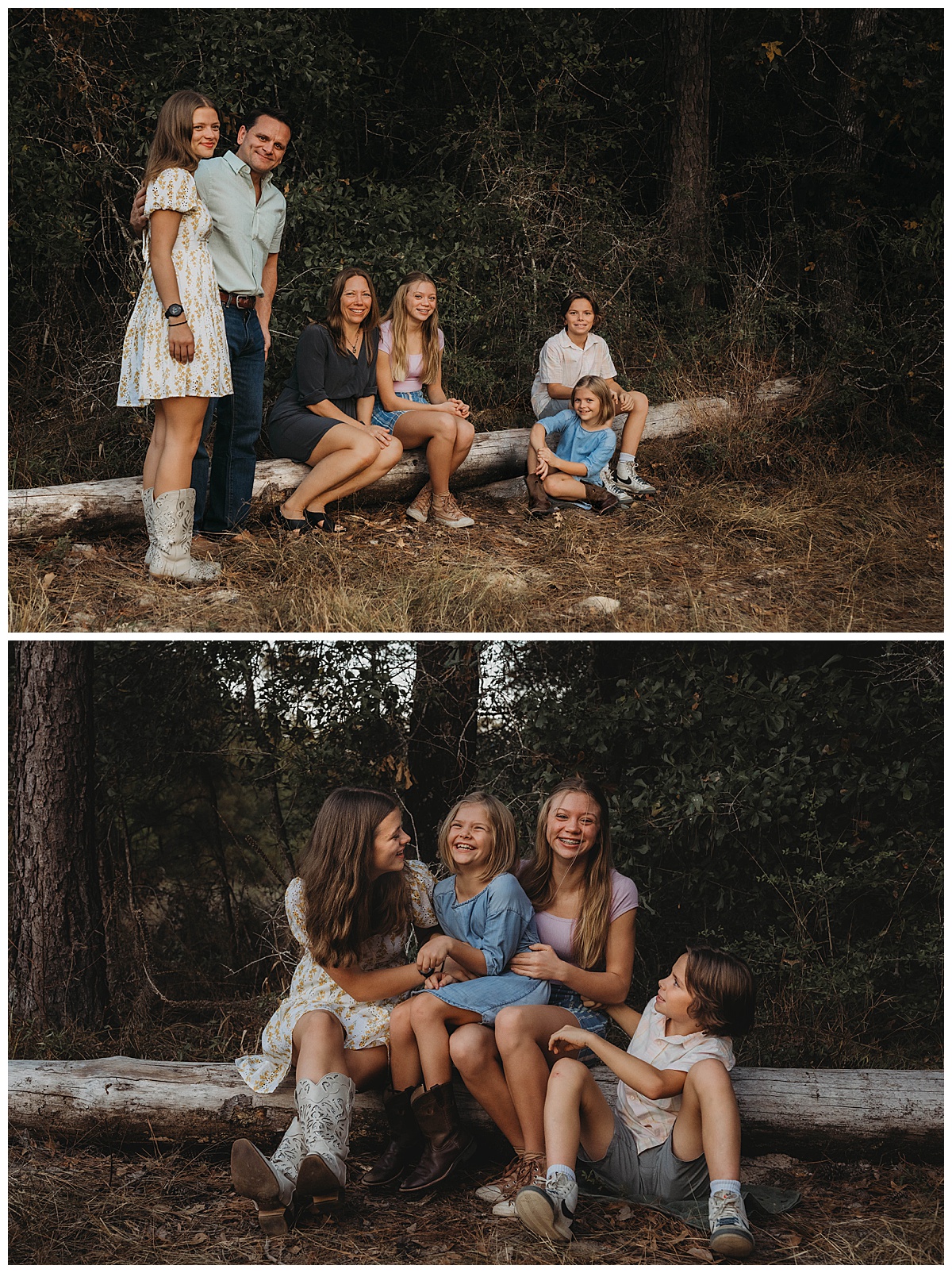 Family sits together with big smiles show the importance of Printing Your Family Photos 