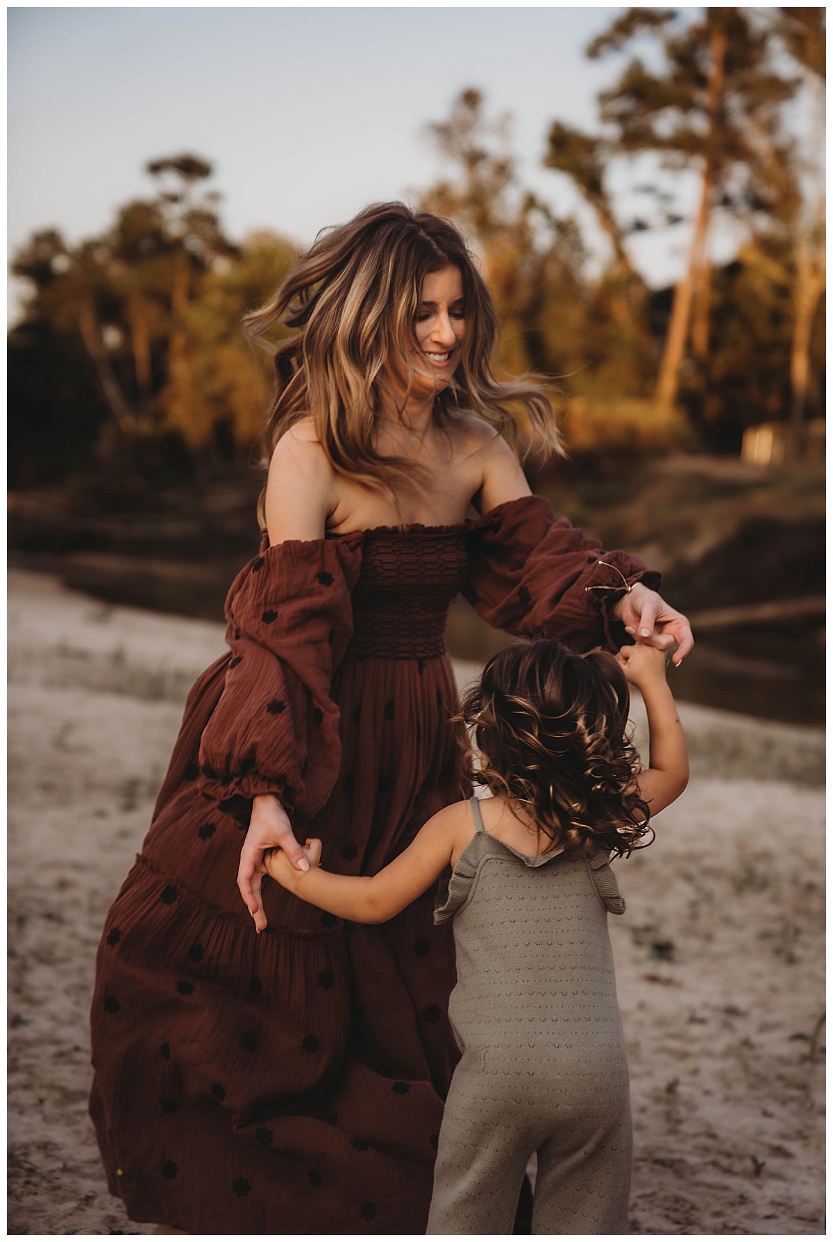 Mother and daughter dance together for The Woodlands Family Photographer