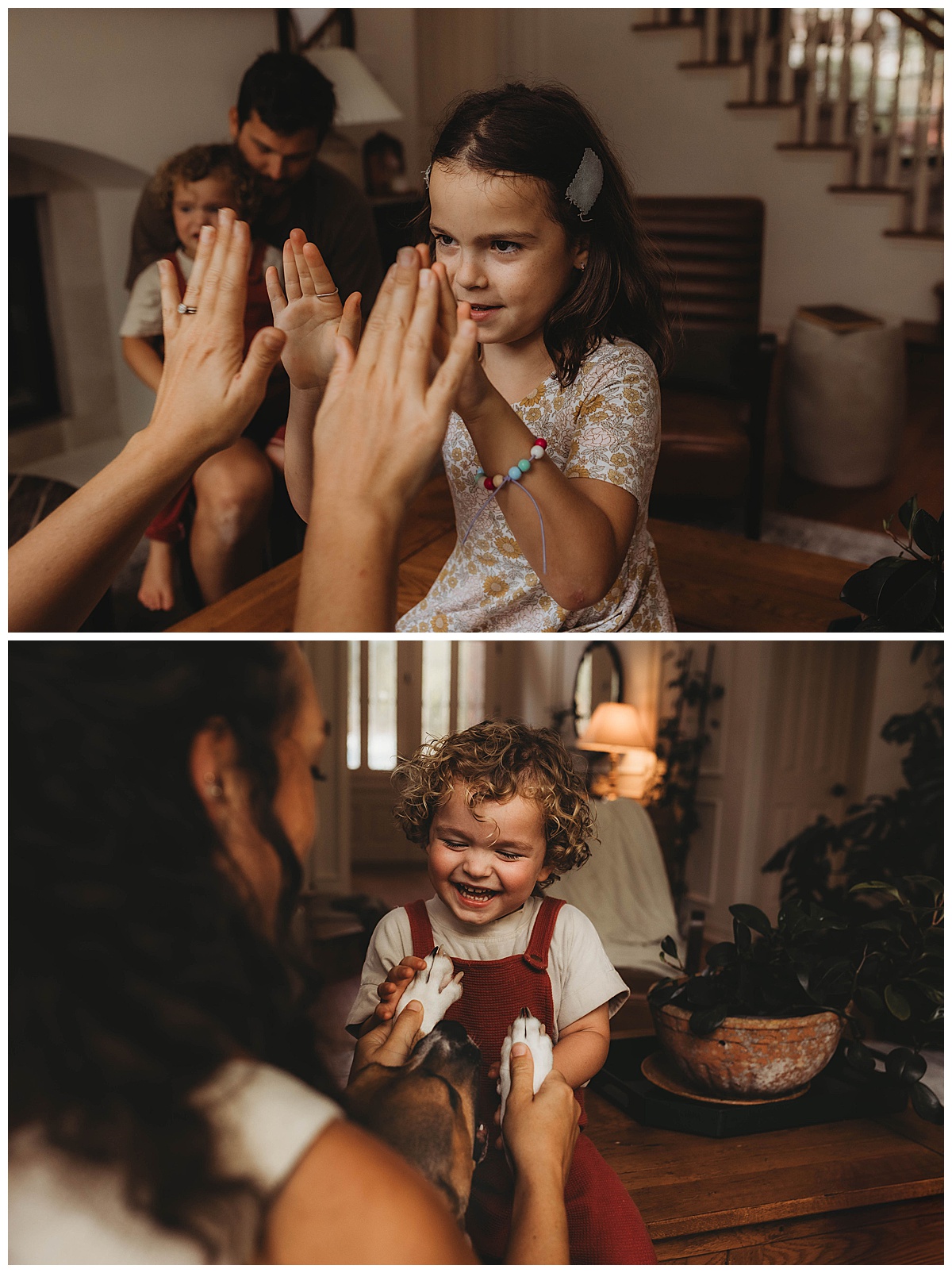 Kids play with their parents for Maria Grace Photos